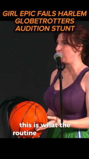 Megan Bitchell Instagram - She really thought she was going to make that shot 😭😭😭 thank you @thetrashking_show for having me on  to film this audition tape 

#basketball #comedy #sports #comedysketch #sportsfails #epicfails