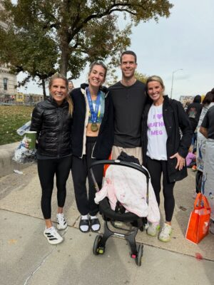 Megan O'Brien Instagram - 2:41 (6:10 miles) for 26.2 the fastest marathon I have ever run ✅  first marathon as a mom!!! 
.
If I’m being totally honest, I was hoping for a little more today, but it takes guts to chase after the Olympic Trials standard (2:37)… especially less than 8 months postpartum. Sometimes when we swing for the fences, it ends up being a double to left, and that’s how I would describe today’s race. But hey! It’s hard to be upset with the best you’ve ever been. I’m filled with gratitude for this sport and the people it has brought into my life. Thank you to everyone who reached out. You made me feel like a rockstar all day. Thank you to @forallmothersorg. The grant I received allowed me to hire childcare in order to train and chase after my dream. We are not done yet!!!! 
.
2:37… I’m coming for you 👊 💥  @_knighttraining @indymonumental