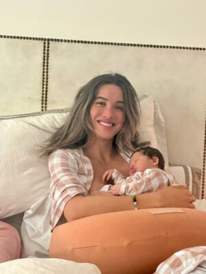 Melissa Bolona Instagram - The last few days have been complete heaven. ‘Love’ doesn’t even feel like a strong enough word for what I feel — you’ve touched me in a way I can’t explain. I’ve been waiting for you my whole life, and somehow, these few days with you feel like a lifetime.

You came into this world near the Capricorn full moon 🌕— just like your Capricorn mama — reflecting the deep karmic bond between us. Yet you’re my sweet, sensitive Cancer baby.
Being born near this full moon — a time of illumination, culmination, and clarity — speaks to the quiet strength and wisdom your soul carries. You’re here to guide, complete, and evolve the cycles within our lineage (literally the meaning of THiS moon🧙)

It’s ironic — your name was chosen long before you picked this date to arrive, and yet your birth and your name carry the same meaning under this full moon. There are no coincidences.🔮 The greatest proof that some souls are meant to find each other exactly when they do:

✨ Marlow means driftwood — resilience. The way driftwood travels through storms and tides, shaped by the journey but never broken.
✨ Kismet means fate, destiny — a reminder that you were always meant to be here. None of this was random.

Huge shoutout to the most incredible birth team — @birthwhisperer , the amazing doctors, my sister Margaux (the ultimate GOAT and rock), and Michele, who showed up with love and support.
The energy in that room was upbeat, raw, alive — so me. It was perfect, even in the moments of self-doubt. Parts felt seamless… until that final hour, which pushed me to my edge.
A truly primal unforgettable experience.