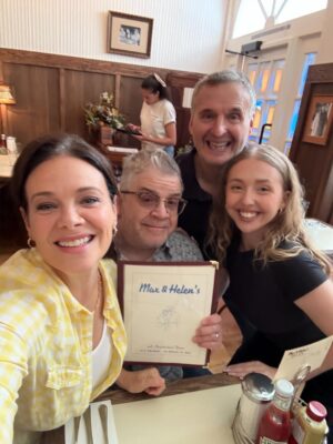Meredith Salenger Instagram - Opening Day* deliciousness at our dear friend’s new amazing diner, @maxandhelens! Congratulations to @phil.rosenthal @lilyrosenthal @chefmasonroyal @monicahoranrosenthal @nancysilverton!!!! The hot chocolate will be everyone’s favorite! Perhaps VIRAL hot chocolate with lines out the door!!!! I’m predicting! Like @angelina_paris but with lily’s twist and Mason’s marshmallow fluff! And if you like a tuna melt… oh my lord! The best ever! And don’t even start with the maple butter waffle! Oh my goodness Yum upon Yum! Great vibe. Love it. (*** opening day for friends and family. Official public opening is in two weeks)