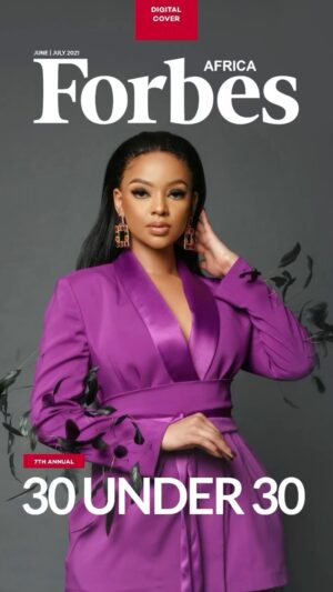 Mihlali Ndamase Instagram - Ladies and gentlemen, HER 👸🏽💜

Click the link in my bio to watch my behind the scenes vlog of the  #ForbesAfrica shoot. 

#ForbesAfrica30Under30