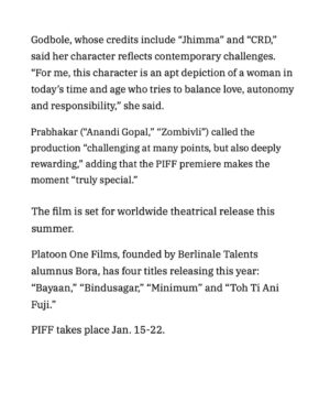Mrinmayee Godbole Instagram - Our next: Toh Ti Ani Fuji 🗻 (Him Her and Fuji). In competition at Pune International Film Festival. Worldwide Summer 2026 🌏🎬