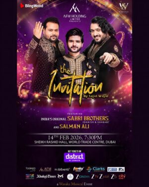 Muskaan Instagram - Dubai, this Valentine’s Day, prepare for an unforgettable evening with #TheInvitation — a soulful night of love, music, and timeless memories.

Experience the magic of pure, original music with the legendary Original Sabri Brothers and the powerful voice of Salman Ali.

Organised by Wasaka Musical,
Envisioned by Sajid–Wajid and Muskaan.

Book your tickets now 

#TheInvitation #WasakaMusical #SajidWajid #OriginalSabriBrothers #SalmanAli #Dubai

@thesajidwajid @wasakamusical @originalsabribrothers @shababsabri @danishsabri12 @officialsalman.ali 
@singer.muskaan
