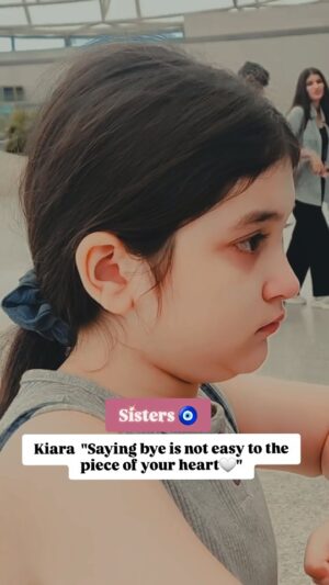 Myra and Kiara Instagram - When sisters left after visiting Kiara in Hyderabad..they all were sad,specially Kiara as she miss Myra and Hazel alot.🧿🥺
And being a elder sister is not easy too...Myra never cries in front of Kiara knowing she will cry more. She is her strength yet her bestie.
I feel blessed seeing them growing,seeing them supporting and understanding each other. May Radheykrishan bless you my girls.
See you soon 🤍🧿
#Sisters #sisterslove