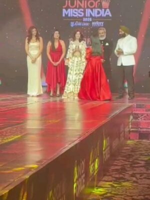 Myra and Kiara Instagram - So proud of Myra & Kiara on winning the Junior Miss India... Young Celebrity Award ✨🧿💫
Heartfelt thanks to the Junior Miss India team and @shobhagori maam for this incredible honor and enriching experience.🤍♥️
Grateful for the love, guidance, and platform that nurtures confidence, talent, and dreams.
The gorgeous outfit designed by @kirtiagarwal_varsha