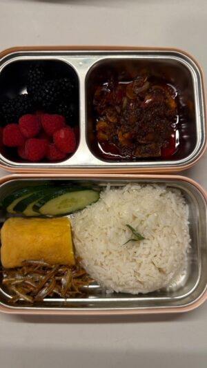 Nabila Huda Instagram - Kite mulakan bekal sekolah anakku sayang pada hari isnin ni dengan makanan kegemaran ramai..Nasi lemak sambal kerang!! Kalau korang nak tau, selalu masak untuk keisha sorang je tau. Takde sorang kat rumah ni dapat makan apa yang kite bekal kt dia. Kali ni mummy masak lebih lah eh..haha!😋