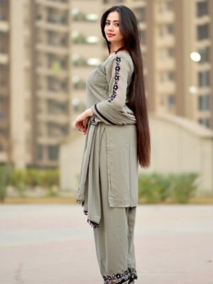 Nancy Arora Instagram - Haasil to bohot kuch karna hai zindagi me Tum aaye to hasratein tum tak reh gyi 🩶🥀 @inancyarora 

suit by @libaspakistani 
.
.
.
#inancyarora #fashionblogger #instapic #likesforlikes #viralpost