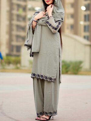 Nancy Arora Instagram - Haasil to bohot kuch karna hai zindagi me Tum aaye to hasratein tum tak reh gyi 🩶🥀 @inancyarora 

suit by @libaspakistani 
.
.
.
#inancyarora #fashionblogger #instapic #likesforlikes #viralpost