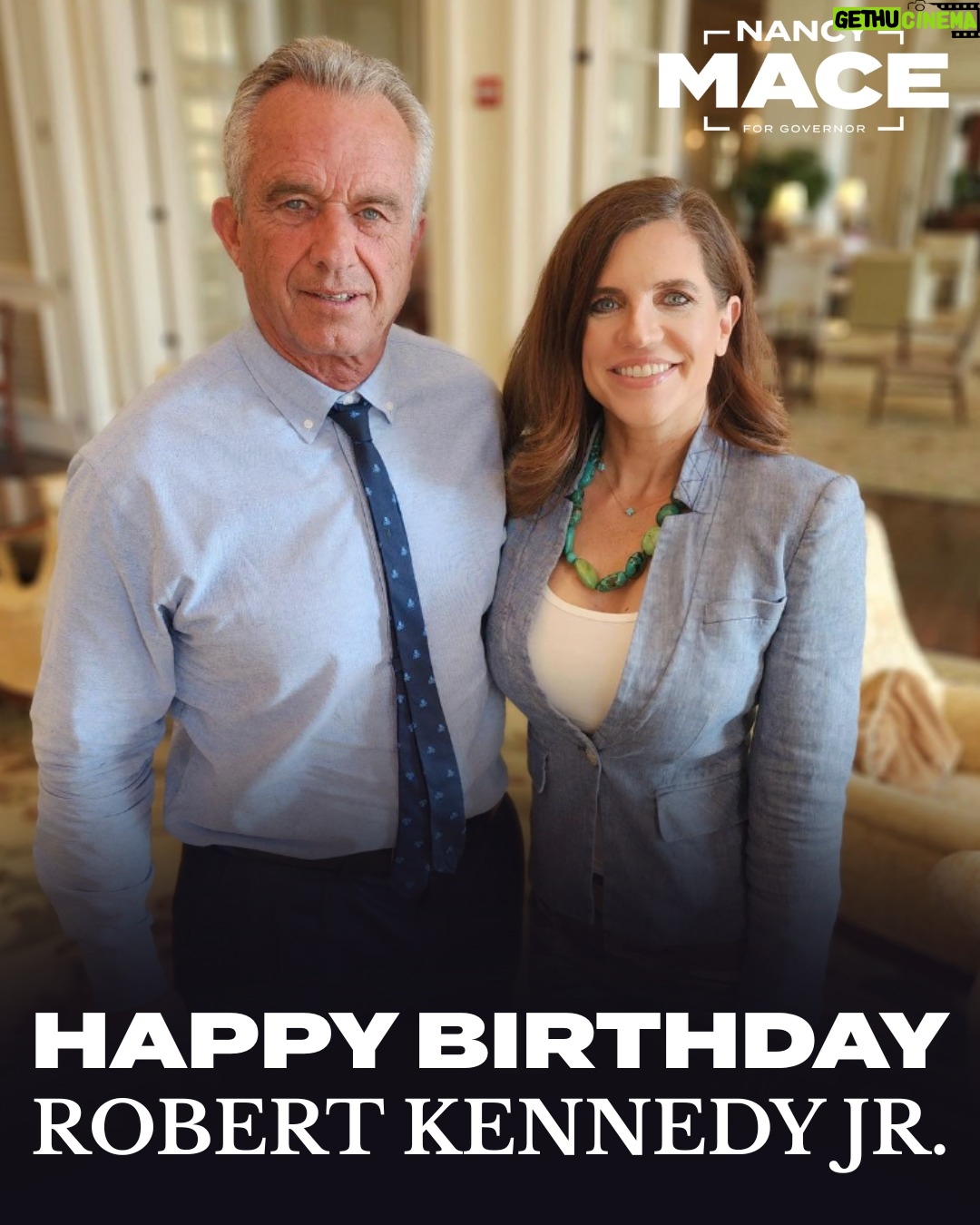 Nancy Mace - 848 Likes - Happy birthday @RobertfKennedyJr!

Thank you for your unwavering commitment to Making America Healthy Again. Because of your leadership, our children will grow up stronger and healthier.

South Carolina has your back. 🇺🇸