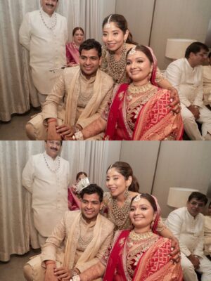 Neha Vora Jhaveri Instagram - My baby brother is actually married and my heart is so, so full 💛What a beautiful wedding, what a beautiful start to their forever. @saachi50 , welcome to our crazy, loving family, you’ve added so much warmth and ‘Ronak’ to our lives already 😘🤗 @thetrulylitwedding
#SachMeinRonakAaGayi @ronakk18
