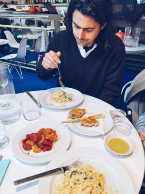 Nell Hudson Instagram - Special lunch out celebrating the day I met Max. The yummiest food (featuring cookie ice cream sandwich) at @therivercafecafe 💗 the baby gave us the best gift and slept the entire meal 🎉😂 
-
-
-
thank you @crabcommunications ✨