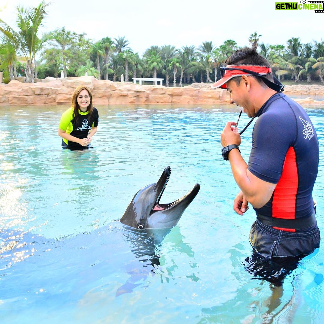 Nelydia Senrose - 140.9K Likes - I will keep this everlasting memory with the dolphin in my heart. I am glad that they are in fortunate hands. ♥️
#MyDubai #DolphinBay 
@visit.dubai 
@atlantisthepalm