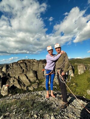 Nina Caprez Instagram - Meteora 🇬🇷 
There couldn’t exist a better place to finish our trip. Thanks Greece for treating us so well ❤️
After 5 months travelling through Europe with our 2 daughters, it’s time to go home for a while.
I feel profoundly happy travelling with my family. It’s very intense and there is nothing more precious than seeing grow my daughters every day. I feel gifted. Thanks Jeremy for supporting me every day ❤️

@arcteryx @petzl_official @scarpa_world @namuk
