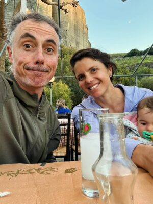Nina Caprez Instagram - Meteora 🇬🇷 
There couldn’t exist a better place to finish our trip. Thanks Greece for treating us so well ❤️
After 5 months travelling through Europe with our 2 daughters, it’s time to go home for a while.
I feel profoundly happy travelling with my family. It’s very intense and there is nothing more precious than seeing grow my daughters every day. I feel gifted. Thanks Jeremy for supporting me every day ❤️

@arcteryx @petzl_official @scarpa_world @namuk