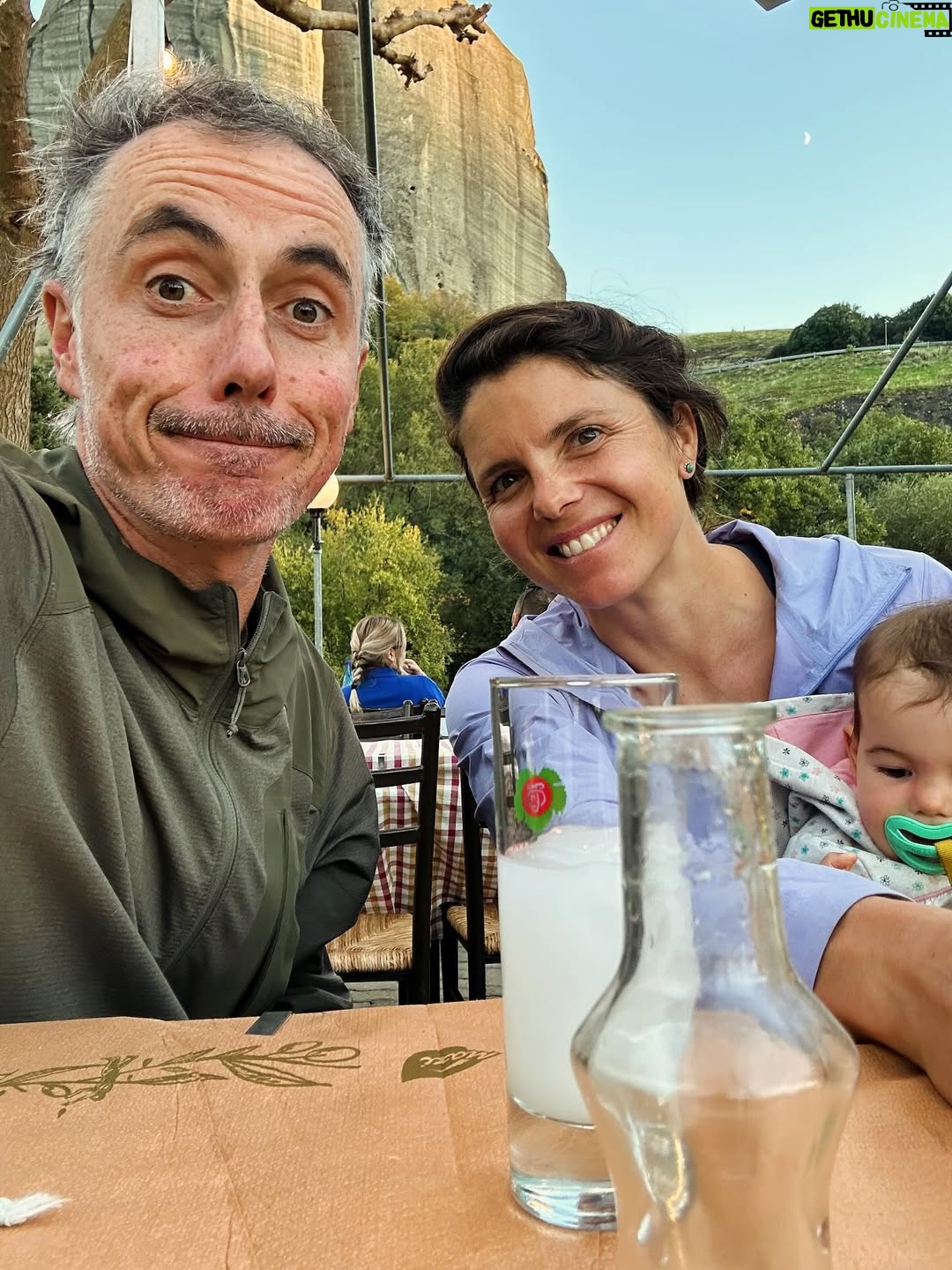 Nina Caprez - 2.8K Likes - Meteora 🇬🇷 
There couldn’t exist a better place to finish our trip. Thanks Greece for treating us so well ❤️
After 5 months travelling through Europe with our 2 daughters, it’s time to go home for a while.
I feel profoundly happy travelling with my family. It’s very intense and there is nothing more precious than seeing grow my daughters every day. I feel gifted. Thanks Jeremy for supporting me every day ❤️

@arcteryx @petzl_official @scarpa_world @namuk