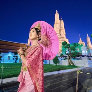Nirisha Basnett Instagram - Awakening my inner #goddess & divine #feminine power at Wat Arun , #Bangkok Thailand 🇹🇭✨This is not AI. 
.
Glammed my @thaiglamstudio 
Shot by @alonelyzna
