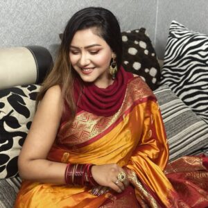 Nishat Priom Instagram - ❤️💛 Take the time to enjoy the little things, for one day, you may look back and realize they were the big things.” 
— Robert Brault
#শাড়ি : আমার বড় আপুর শাড়ি ♥️🫰
#Nishat_Priom #selfloveisimportant