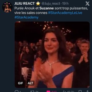 Océane Colom Instagram - Chanter je t’accuse sur TF1 en duo avec Anouk, c’était beau, puissant et c’était surtout important. 
Merci pour l’écho que vous faites à ce moment d’union et de sororité et merci à tous ceux qui ont permis qu’il existe ✊🏻💜
Encore bravo à @anouklein pour sa qualification pour la tournée et force pour la suite de l’aventure @staracademytf1 ✨