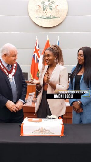 Omoni Oboli Instagram - I’m still smiling from this moment. What was meant to be a quiet creative retreat in Markham turned into the most beautiful surprise, thoughtfully planned by my sister and partner at NicaPro Patricia Bebia @patriciabebia 💝
The City of Markham, led by Mayor Frank Scarpitti @frank.scarpitti welcomed me so warmly and honored me with a certificate for winning YouTube Content Creator of the Year 2025 for Omoni Oboli Tv and for the work we working on through NicaPro @nicaprofilms 🙌🏽
Seeing my family there made it deeply emotional and unforgettable.
So grateful for the love, the recognition, and the grace to keep telling global stories with purpose