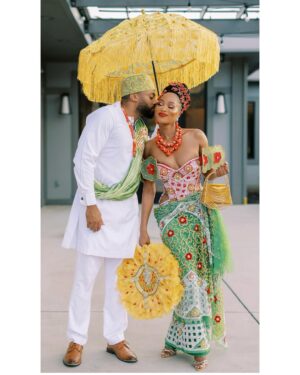Pepi Sonuga Instagram - Part 2, but day 1 ❤️
Overjoyed with all the love. We’re MARRIED!!!! Hip hip!!!! Read our full @voguemagazine feature, link in bio.

Photographer: @perryvaile
Bridal & Groom Designer (Blue): @couturebytabik
Bridal Designer (Green   Red): @anit_cuts
Groom Designer (Green   Red): @davidscottonline
Pepi’s Personal Stylist: @venetiakiddstyle
Coordination & Design: @claudiocoevents
Videographer: @foragedfilms
Content Creator: @itschampagnesocial
Decor & Florals: @sansationalcreations_
Palm Wine Cup: @bridesnbrooms
Accessories & Beads: @nenejewellryandcraft
Catering: @stomachaffairsatl
Cake: @vgsbakery
Alaga: @mc_bukenkoalaga
Signage: @magnoliadreams.shop
Gift Bags: @vistaprint @zazzle
Invitations:
• @printswellstationery (printing)
• @les_carnets_de_nini (design)
• @flourishfinewriting (stamps)
Bridesmaids Designer: @themusefactory_ @bibireola_bespoke
Groomsmen Designer: @fujahbrand
Geles for Bridal Party: @asooke_gele_matters
Venue: @relix_brookside_knoxville 
Bridal Glam: @neonbonymakeovers @solangehairandbeauty @mosmogele
Rentals: @aopartyrentals
DJ: @djfreshyk
Transportation: @cruzetransportservices
