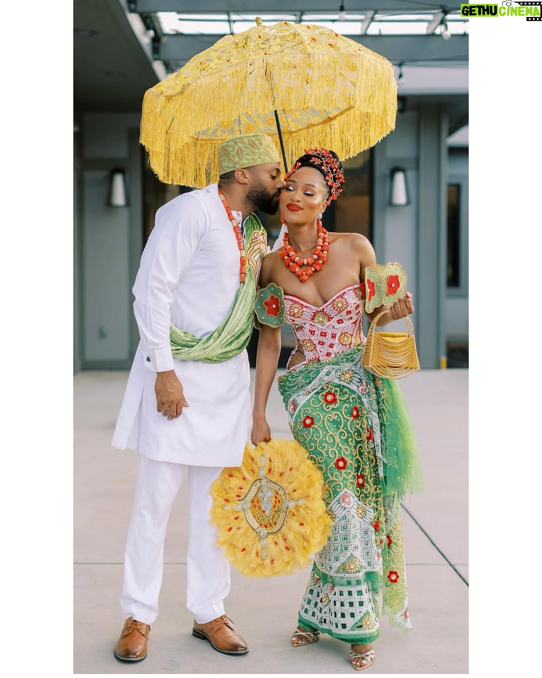 Pepi Sonuga - 10.3K Likes - Part 2, but day 1 ❤️
Overjoyed with all the love. We’re MARRIED!!!! Hip hip!!!! Read our full @voguemagazine feature, link in bio.

Photographer: @perryvaile
Bridal & Groom Designer (Blue): @couturebytabik
Bridal Designer (Green   Red): @anit_cuts
Groom Designer (Green   Red): @davidscottonline
Pepi’s Personal Stylist: @venetiakiddstyle
Coordination & Design: @claudiocoevents
Videographer: @foragedfilms
Content Creator: @itschampagnesocial
Decor & Florals: @sansationalcreations_
Palm Wine Cup: @bridesnbrooms
Accessories & Beads: @nenejewellryandcraft
Catering: @stomachaffairsatl
Cake: @vgsbakery
Alaga: @mc_bukenkoalaga
Signage: @magnoliadreams.shop
Gift Bags: @vistaprint @zazzle
Invitations:
• @printswellstationery (printing)
• @les_carnets_de_nini (design)
• @flourishfinewriting (stamps)
Bridesmaids Designer: @themusefactory_ @bibireola_bespoke
Groomsmen Designer: @fujahbrand
Geles for Bridal Party: @asooke_gele_matters
Venue: @relix_brookside_knoxville 
Bridal Glam: @neonbonymakeovers @solangehairandbeauty @mosmogele
Rentals: @aopartyrentals
DJ: @djfreshyk
Transportation: @cruzetransportservices