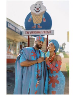 Pepi Sonuga Instagram - Part 2, but day 1 ❤️
Overjoyed with all the love. We’re MARRIED!!!! Hip hip!!!! Read our full @voguemagazine feature, link in bio.

Photographer: @perryvaile
Bridal & Groom Designer (Blue): @couturebytabik
Bridal Designer (Green   Red): @anit_cuts
Groom Designer (Green   Red): @davidscottonline
Pepi’s Personal Stylist: @venetiakiddstyle
Coordination & Design: @claudiocoevents
Videographer: @foragedfilms
Content Creator: @itschampagnesocial
Decor & Florals: @sansationalcreations_
Palm Wine Cup: @bridesnbrooms
Accessories & Beads: @nenejewellryandcraft
Catering: @stomachaffairsatl
Cake: @vgsbakery
Alaga: @mc_bukenkoalaga
Signage: @magnoliadreams.shop
Gift Bags: @vistaprint @zazzle
Invitations:
• @printswellstationery (printing)
• @les_carnets_de_nini (design)
• @flourishfinewriting (stamps)
Bridesmaids Designer: @themusefactory_ @bibireola_bespoke
Groomsmen Designer: @fujahbrand
Geles for Bridal Party: @asooke_gele_matters
Venue: @relix_brookside_knoxville 
Bridal Glam: @neonbonymakeovers @solangehairandbeauty @mosmogele
Rentals: @aopartyrentals
DJ: @djfreshyk
Transportation: @cruzetransportservices
