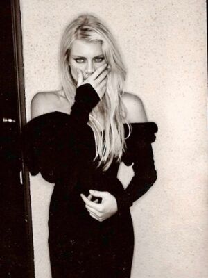 Peta Wilson Instagram - Costume Nationale dress and norma Kamali parachute skirt. After hours on a back set of LFN. Photographer Tony Notaberadino