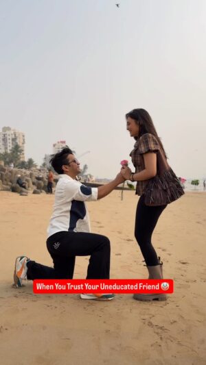 Pooja Jain Instagram - Heavy mistake ❌ Spelling mistake ✅
.
.
.
.
#reelitfeelit #reels #propose #reelkarofeelkaro #harshhraneofficial