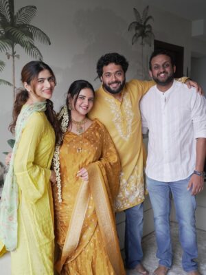 Prableen Kaur Bhomrah Instagram - Satyanarayan Katha for our new home🧿🧡
PKB’s outfit @kalkifashion
Rahul’s outfit @houseofkari.in