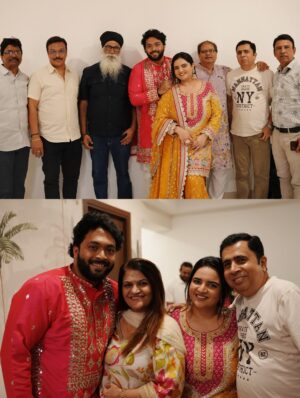 Prableen Kaur Bhomrah Instagram - Our house warming done the perfect way!
Sukhmani Sahib path with family & friends ♥️🙏🏻
My outfit @bmbywear
Rahul’s outfit @maharana.india
Jewellery @ishkaara_
#housewarming
