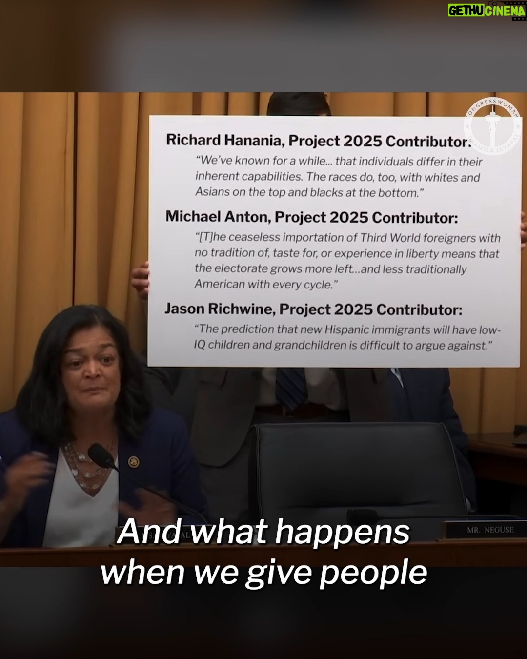 Pramila Jayapal - 620 Likes - The architects of Trump’s Project 2025 have a history of racist comments and white supremacist views.

Individuals with these bigoted beliefs have no place anywhere close to government.