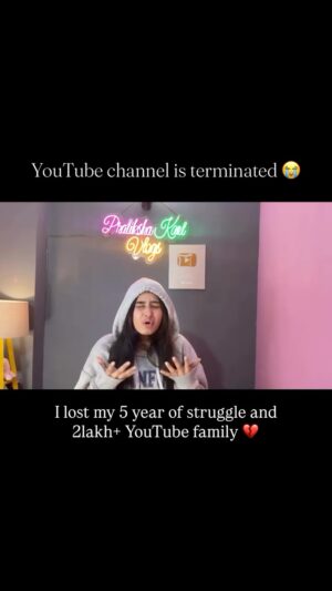 Pratiksha Kant Instagram - YouTube Channel is terminated 💔I lost my 5 years of struggle 😭