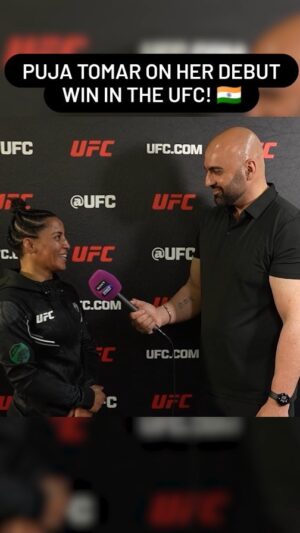 Puja Tomar Instagram - I spoke to @tomar_puja after she became the first Indian to win in the UFC! 🇮🇳
#UFC #MMA #UFCLouisville #PujaTomar #UFCIndia #India