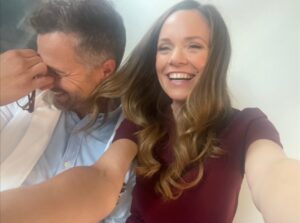 Rachel Boston Instagram - The More The Merrier!!! I call this photo series @therealbrendan_penny loves taking pictures with me 🫶 Join us November 28th (next Friday!) for a lot of laughs (And babies! And Miracles!) 8/7c @hallmarkchannel #TheMoreTheMerrier 👩‍⚕️🎄👨‍⚕️ #countdowntochristmas