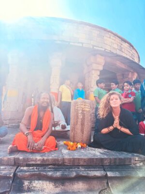 Rachel Hunter Instagram - India September - November ♥️ 

Ekattarso Mahadeva Temple - this is a yogini temple just near Morena - There are very few of theses particular temples That have the 64 yoginis chambers.
This temple now has  the images of Lord Shiva.
This particular temple was a place also for the study of  astrology.
The 64 yoginis are a very intriguing part of my journey within India, as are the shaktipeeths and siddh peeths of the Goddess. These temples contain extraordinary energy’s . A very personal  journey and one i couldn’t even try to explain as the wisdom has many layers and to be honest im truly only scratching the surface. 
Ujjain - Jai Shree Maha Kal . This deeply spiritual centre point within India. Holds a very certain energy one that I have become very fond of . 
Haridwar - 9 days of Devi . Navaratri 
Badrinath - 10,000ft above  of absolute beauty. This trip was heart opening . 
Kali Math 
Kali Shila 
Sinsini 
Jaipur …

As I step foot onto the plane when I travel to India, I ask what lessens do you have for me… it never disappoints. It may feel like a beautiful mess, as the journey unfolds , but this is the point to be involved to experience allow the uncomfortable to arise … then fingers crossed release. Sometimes it’s not till there is distance that realizations happen after some you move forward some you return to with more ease and an open heart.

@parmanand.giri.121