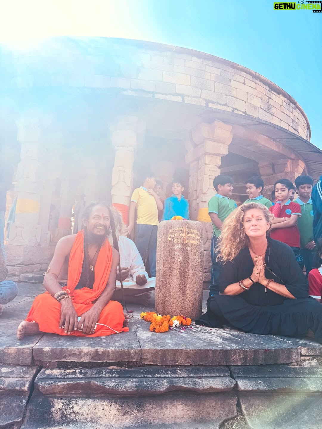 Rachel Hunter - 2.7K Likes - India September - November ♥️ 

Ekattarso Mahadeva Temple - this is a yogini temple just near Morena - There are very few of theses particular temples That have the 64 yoginis chambers.
This temple now has  the images of Lord Shiva.
This particular temple was a place also for the study of  astrology.
The 64 yoginis are a very intriguing part of my journey within India, as are the shaktipeeths and siddh peeths of the Goddess. These temples contain extraordinary energy’s . A very personal  journey and one i couldn’t even try to explain as the wisdom has many layers and to be honest im truly only scratching the surface. 
Ujjain - Jai Shree Maha Kal . This deeply spiritual centre point within India. Holds a very certain energy one that I have become very fond of . 
Haridwar - 9 days of Devi . Navaratri 
Badrinath - 10,000ft above  of absolute beauty. This trip was heart opening . 
Kali Math 
Kali Shila 
Sinsini 
Jaipur …

As I step foot onto the plane when I travel to India, I ask what lessens do you have for me… it never disappoints. It may feel like a beautiful mess, as the journey unfolds , but this is the point to be involved to experience allow the uncomfortable to arise … then fingers crossed release. Sometimes it’s not till there is distance that realizations happen after some you move forward some you return to with more ease and an open heart.

@parmanand.giri.121