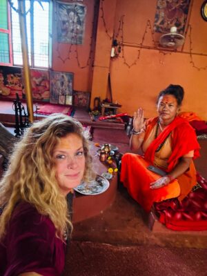 Rachel Hunter Instagram - India September - November ♥️ 

Ekattarso Mahadeva Temple - this is a yogini temple just near Morena - There are very few of theses particular temples That have the 64 yoginis chambers.
This temple now has  the images of Lord Shiva.
This particular temple was a place also for the study of  astrology.
The 64 yoginis are a very intriguing part of my journey within India, as are the shaktipeeths and siddh peeths of the Goddess. These temples contain extraordinary energy’s . A very personal  journey and one i couldn’t even try to explain as the wisdom has many layers and to be honest im truly only scratching the surface. 
Ujjain - Jai Shree Maha Kal . This deeply spiritual centre point within India. Holds a very certain energy one that I have become very fond of . 
Haridwar - 9 days of Devi . Navaratri 
Badrinath - 10,000ft above  of absolute beauty. This trip was heart opening . 
Kali Math 
Kali Shila 
Sinsini 
Jaipur …

As I step foot onto the plane when I travel to India, I ask what lessens do you have for me… it never disappoints. It may feel like a beautiful mess, as the journey unfolds , but this is the point to be involved to experience allow the uncomfortable to arise … then fingers crossed release. Sometimes it’s not till there is distance that realizations happen after some you move forward some you return to with more ease and an open heart.

@parmanand.giri.121