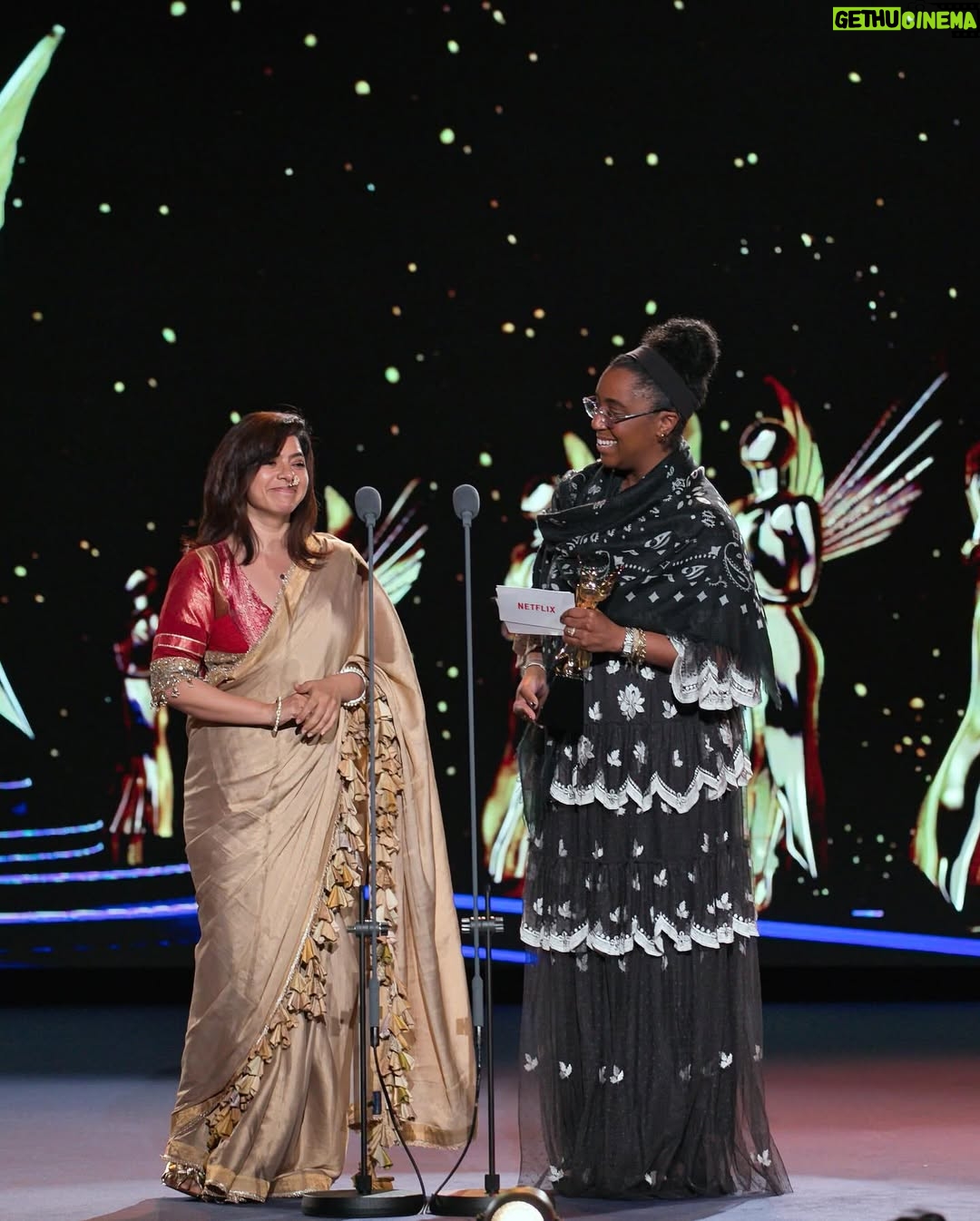 Rajshri Deshpande - 3.7K Likes - In 2023, I received the National Best Actress Award for my performance as Neelam Krishnamoorty in @netflix_in’s #TrialByFire—and I can still feel that fire burning in my heart. That sacred moment on the @asianacademycreativeawards stage ignited my dreams and inspired me to pour even more of my soul into my work.
Today, my heart overflows with joy as I stand on this stage beside my dear friend and extraordinary actor from India, @nowitsabhi, to celebrate the nation’s finest actor and actress.
What an indescribable honor to be here at the Asian Academy Creative Awards, presenting these life-changing accolades. Dearest Fiona and Michael, from the depths of my heart, thank you for weaving me into this beautiful tapestry of dreams and triumphs. I’m proud to be part of the @asianacademycreativeawards family.
Huge congratulations to the #BlackWarrant team for all your awards—I felt so proud to be a small part of it, and holding @tanyachhabria’s award for Best Editor filled me with even greater pride.
@priyankaraajiv, thank you for draping me in this gorgeous saree that makes me feel like a queen. My dear @pavleen_gujral, I love you and your beautiful jewellery from @dazzle_.up. 
And to my beloved mother’s precious nose ring, which I carry in my heart forever.