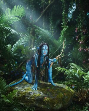 Rebecca Ghaderi Instagram - AVATAR🩵💙🩵 #neytiri #neytiriavatar #halloween #halloweencostume 
Edit : @pmofrad
Hair : @melikazeynali
Makeup : Me