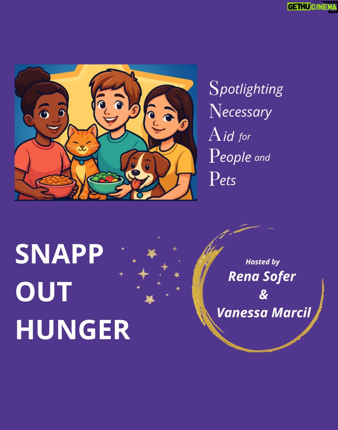 Rena Sofer - 1.9K Likes - Join Rena and Vanessa as they host an unforgettable fundraising event featuring guest celebrity virtual appearances via Zoom. You’ll also enjoy an online auction and the opportunity to bid on unique items and experiences—including one-of-a-kind celebrity-autographed pieces. All this to support people and pets in need. 💕💕💕

100% of the funds raised from the SNAPP OUT HUNGER event will benefit the following charities:

California Association of Food Banks

Colorado Pet Pantry

Forgotten, Now Family Rescue

Greater Pittsburgh Community Food Bank

ZOOM starts at 6:00 pm and ends at 9:00 pm EST!

All tickets are $75 plus/taxes and fees!
Get tix at #coastalentertainment - it’s an event you don’t want to miss! Co produced with @everesteventsgroup and @vanessamarcilmlovesk @rena.sofer 😊😊😊
.
.
.
#generalhospital #fundraiser #blackfriday #givingback
