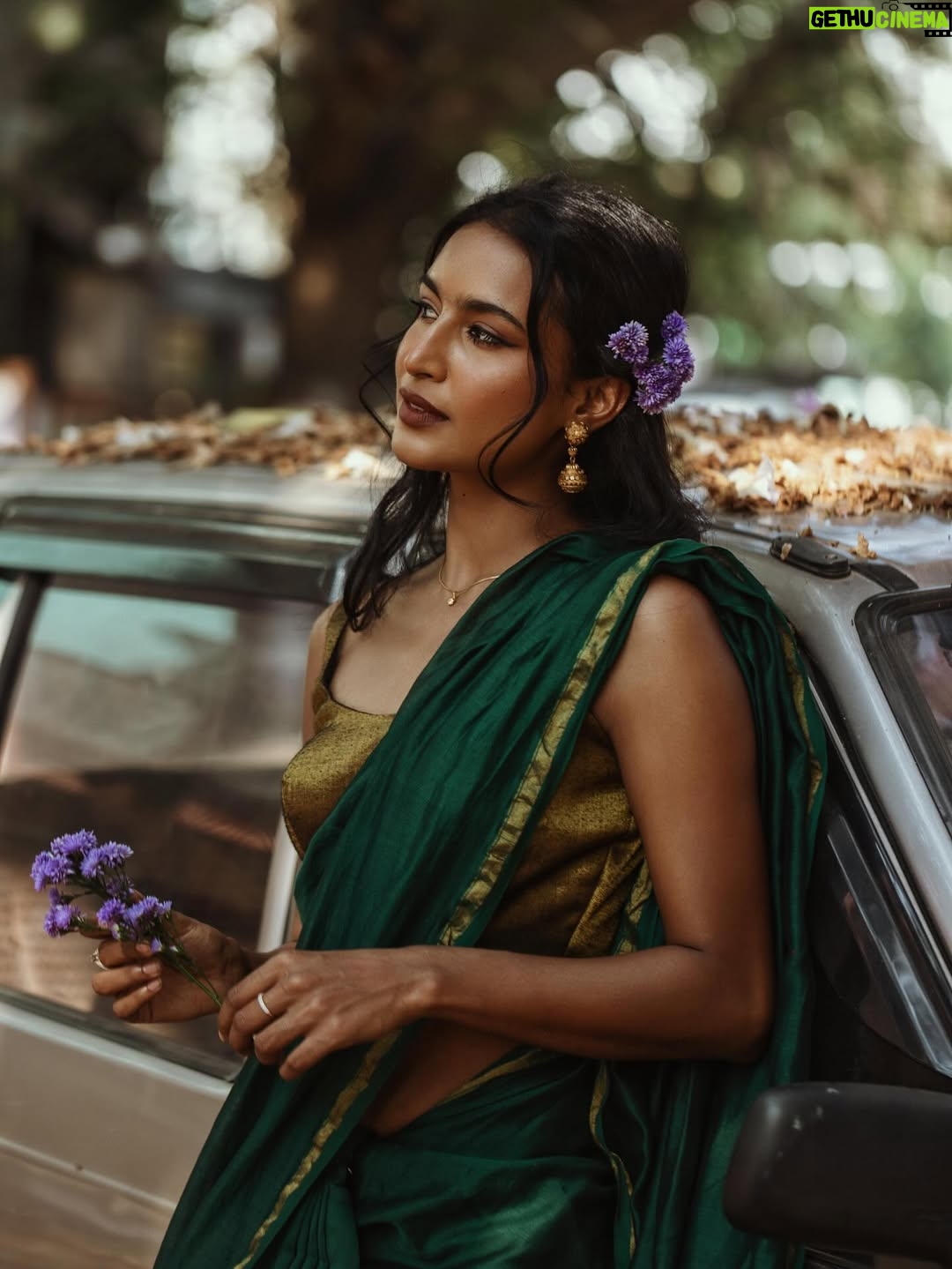 Rida Tharana - 315.2K Likes - @ninaskalikova and I connected over Instagram last year… then I get a text “Hey Rida, I love your profile, I’m coming to Bangalore, I’m a photographer…want to do a shoot together?” And of course I said YES.

When we finally met…she was one of the most gorgeous women I’ve ever laid my eyes on. Kind, sweet, warm… we spent the day walking around, clicking pictures, and now I finally have them.

I love these shots because it’s how she sees me through her lens. We’ve stayed connected ever since, and I can’t wait for her to come back to India… or for me to land up where she is next.
.
Saree : @tehho.in 
Blouse : @suta_bombay