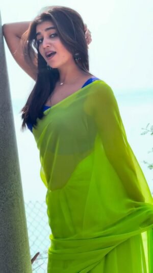 Ridhi Instagram - Thellarlu chustu kurchunaaa….👀🦜
#ridhiofficial#telugureels#explore#trending#reef2reef