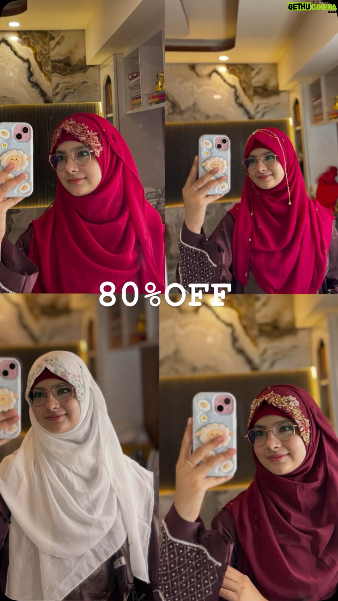 Rifat Anjum Ansari - 9.7K Likes - Wedding season sale upto 80% off is live ! Sale is ending soon!! Place order on www.wrapmyhijab.com or whatsapp 8329112607 . 
.
( Instant ready to wear bridal wedding hijab premium scarf hijabs ) 
#hijab