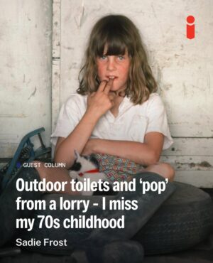 Sadie Frost Instagram - “My grandparents were the kindest people, and my mum also instilled in me to be kind and helpful and be thoughtful to everybody,” writes Sadie Frost.

“I used to feed a homeless man who lived in the bus shelter with my packed lunch. I also think that’s why I started being so aware of animal rights:

“When I was around 7, my mum was busy working in a pub while my stepdad was a builder, and their working hours were long. It was around then I liked to take on animal rescuing projects. I would roam the streets nearby looking for abandoned or hurt animals and birds.

This magical otherworldly carpark was a labyrinth of discovery: I’d find stray cats living in old cars that had missing car doors which would make perfect homes for their hungry kittens. I’d rescue them, as well as the poorly pigeons.

“As I got older and my love for caring for animals grew (I think of it as helping the helpless), I started being more vocal about my views on animal rights – I’d been vegetarian since I was born, but now I started speaking out and raising money for the RSPCA by selling lemonade.

At the link in @theipaper’s bio, Frost writes: “Even as a kid I guess I wanted to make my life matter – and that feeling has only intensified as I have gotten older and realised you only get one go at it.”