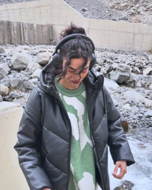 Saheefa Jabbar Khattak Instagram - Every time I start posting a lot, I end up feeling like I’ve overshared, like I’ve just let it all spill out. And to everyone who’s told me to go find a mountain or get lost in a jungle for a while and just breathe, you’re absolutely right. This year’s been packed with work and travel, but the kind of peace I felt in the cold mountains is unmatched. I think it’s the simplicity of the people, the rawness of the mountains. You’re there, feeling so small in the best way, and when a snowflake lands on you, all you can think of is The One who made all of this with just a “Be” and there it was. That thought alone, wow.
“Be” has a big place in my life. When I’m overwhelmed, it reminds me to pause, breathe, and come back to the moment. It’s this gentle nudge to just exist for a second without letting things spiral. Funny enough, out of all my tattoos, this is the only one with a real meaning.
Anyway, this is the last bit from the mountains (I guess) ❄️
