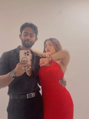 Sakshi Shrivas Instagram - Happiest birthday to my love, Miss Shrivas ❤️ Cheers to 26 🎉
Thankyou for being such a hardworking and inspiring partner I’ve learned so much because of you ❤️ the love that you give me is pure and i am truly grateful for that 💯💯💯
May God bless you with everything your heart desires and also you are the cutest ❤️
Baaki ki baat face to face kar Lunga 🤪🤪lobjuuuu ❤️
Guys wish my cutie and send her hearts ❤️❤️❤️❤️ also the more you slide the better it gets 💯🕺🏼.
📍- @roofberriesbandra
#birthday #missshrivas #sakshishrivas #couple #explorer #trend