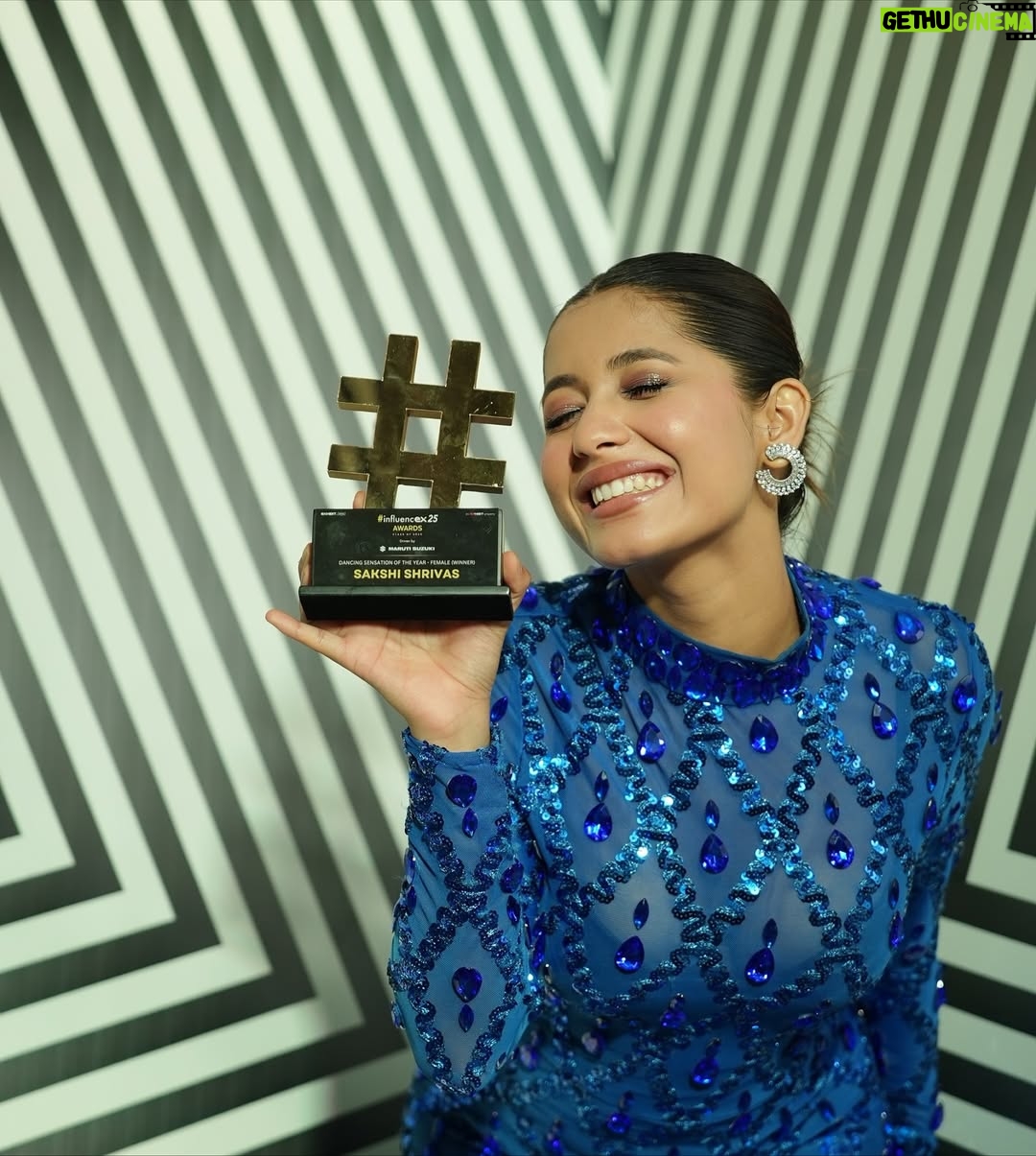 Sakshi Shrivas - 95.9K Likes - Dancing Sensation of the year - 2025 Female ❤️‍🔥
@exhibit_social @exhibitmagazine 

Won this with my baby, @justin_dcruz_  by my side 🥺. Thank you so much for recognising the time and effort I’ve been putting in my content and at last to each one of you who voted for me, it means the world. 🌍