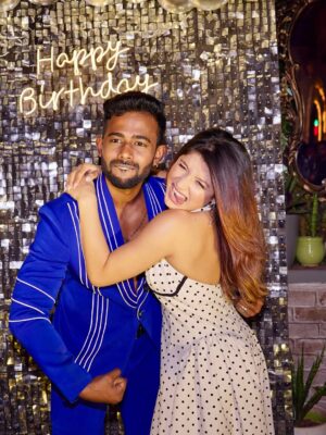 Sakshi Shrivas Instagram - Happiest birthday to my love, Miss Shrivas ❤️ Cheers to 26 🎉
Thankyou for being such a hardworking and inspiring partner I’ve learned so much because of you ❤️ the love that you give me is pure and i am truly grateful for that 💯💯💯
May God bless you with everything your heart desires and also you are the cutest ❤️
Baaki ki baat face to face kar Lunga 🤪🤪lobjuuuu ❤️
Guys wish my cutie and send her hearts ❤️❤️❤️❤️ also the more you slide the better it gets 💯🕺🏼.
📍- @roofberriesbandra
#birthday #missshrivas #sakshishrivas #couple #explorer #trend