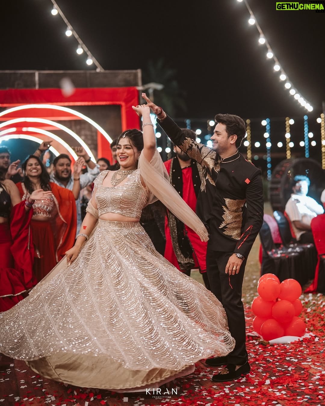 Samata Amin - 16.8K Likes - A night of lights, laughter & love — and that’s when we said action for our real life 🪩❤️🧿

#9-10-2025🧿
Event by @frolix_events_ ✨
Captured by @kiranproductions.in 
Samata outfit @alara.wearyourstory 
Vineeth outfit @mantra.ixe 
Jewellery by @nazakathbyrupsath 
MUAH @kanchanashettymakeupartist @makeupmagicbydeekshashetty 

#vinsam #weddingstory