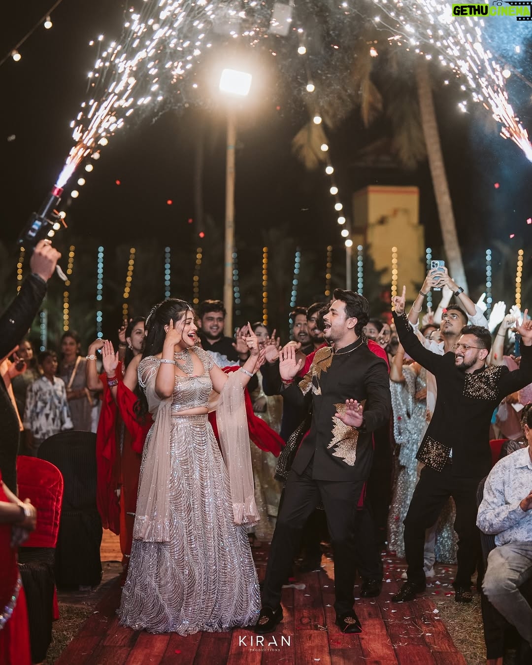 Samata Amin - 16.8K Likes - A night of lights, laughter & love — and that’s when we said action for our real life 🪩❤️🧿

#9-10-2025🧿
Event by @frolix_events_ ✨
Captured by @kiranproductions.in 
Samata outfit @alara.wearyourstory 
Vineeth outfit @mantra.ixe 
Jewellery by @nazakathbyrupsath 
MUAH @kanchanashettymakeupartist @makeupmagicbydeekshashetty 

#vinsam #weddingstory